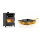 Set Kaminofen, Holzofen mit Backfach Velmora Fire ATS 90-50 ΜΑSΙΝΑ, 17.55kW + Emaillierte grillpfanne Gusseisen Solagio, Dijon, 28х28cm | Holzofen | Kaminofen |