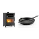 Set Kaminofen, Holzofen mit Backfach Velmora Fire ATS 90-50 ΜΑSΙΝΑ, 17.55kW + Emaillierte grillpfanne Gusseisen Solagio, Black Onyx, Ф28cm | Holzofen | Kaminofen |
