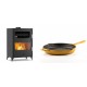Set Kaminofen, Holzofen mit Backfach Velmora Fire ATS 90-50 ΜΑSΙΝΑ, 17.55kW + Emaillierte grillpfanne Gusseisen Solagio, Dijon, Ф28cm | Holzofen | Kaminofen |