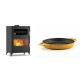 Set Kaminofen, Holzofen mit Backfach Velmora Fire ATS 90-50 ΜΑSΙΝΑ, 17.55kW + Emaillierte gusseisenpfanne mit zwei Griffen Solagio, Dijon, Ф22cm | Holzofen | Kaminofen |