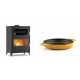 Set Kaminofen, Holzofen mit Backfach Velmora Fire ATS 90-50 ΜΑSΙΝΑ, 17.55kW + Emaillierte gusseisenpfanne mit zwei Griffen Solagio, Dijon, Ф19cm | Holzofen | Kaminofen |
