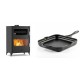 Set Kaminofen, Holzofen mit Backfach Velmora Fire ATS 90-50 ΜΑSΙΝΑ, 17.55kW + Emaillierte Gusseisenpfanne Solagio, Black Onyx, 28x28cm | Holzofen | Kaminofen |