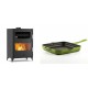 Set Kaminofen, Holzofen mit Backfach Velmora Fire ATS 90-50 ΜΑSΙΝΑ, 17.55kW + Emaillierte Gusseisenpfanne Solagio, Bamboo, 28x28cm | Holzofen | Kaminofen |