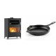 Set Kaminofen, Holzofen mit Backfach Velmora Fire ATS 90-50 ΜΑSΙΝΑ, 17.55kW + Emaillierte Gusseisenpfanne Solagio, Black Onyx, Ф28cm | Holzofen | Kaminofen |