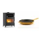 Set Kaminofen, Holzofen mit Backfach Velmora Fire ATS 90-50 ΜΑSΙΝΑ, 17.55kW + Emaillierte Gusseisenpfanne Solagio, Dijon, Ф28cm | Holzofen | Kaminofen |