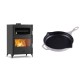 Set Kaminofen, Holzofen mit Backfach Velmora Fire ATS 90-50 ΜΑSΙΝΑ, 17.55kW + Emaillierte Gusseisenpfanne Solagio, Ivory, Ф28cm | Holzofen | Kaminofen |
