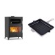 Set Kaminofen, Holzofen mit Backfach Velmora Fire ATS 90-50 ΜΑSΙΝΑ, 17.55kW + Emaillierte grillpfanne Gusseisen Solagio, Ivory, 26x32cm | Holzofen | Kaminofen |