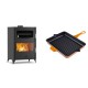 Set Kaminofen, Holzofen mit Backfach Velmora Fire ATS 90-50 ΜΑSΙΝΑ, 17.55kW + Emaillierte grillpfanne Gusseisen Solagio, Dijon, 26x32cm | Holzofen | Kaminofen |