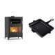 Set Kaminofen, Holzofen mit Backfach Velmora Fire ATS 90-50 ΜΑSΙΝΑ, 17.55kW + Emaillierte grillpfanne Gusseisen Solagio, Black Onyx, 26x32cm | Holzofen | Kaminofen |