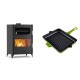 Set Kaminofen, Holzofen mit Backfach Velmora Fire ATS 90-50 ΜΑSΙΝΑ, 17.55kW + Emaillierte grillpfanne Gusseisen Solagio, Bamboo, 26x32cm | Holzofen | Kaminofen |