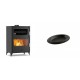 Set Kaminofen, Holzofen mit Backfach Velmora Fire ATS 90-50 ΜΑSΙΝΑ, 17.55kW + Gusseiserne auflaufform Solagio oval, 17x28cm | Holzofen | Kaminofen |