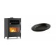 Set Kaminofen, Holzofen mit Backfach Velmora Fire ATS 90-50 ΜΑSΙΝΑ, 17.55kW + Gusseiserne auflaufform Solagio oval, 25x33cm | Holzofen | Kaminofen |
