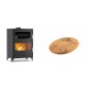 Set Kaminofen, Holzofen mit Backfach Velmora Fire ATS 90-50 ΜΑSΙΝΑ, 17.55kW + Holz untersetzer für ovale platte Solagio HSOISK1728, 17x28cm | Holzofen | Kaminofen |