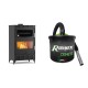 Set Holzofen mit Gebläse und Backofen Velmora Fire ATS 90-50 ΜΑSΙΝΑ AERO, 20.12kW + Elektrischer Aschesauger Ribimex, Modell Cenetì, Fassungsvermögen 15 L | Holzofen mit gebläse | Kaminofen |