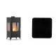 Set Kaminofen, Holzofen Velmora Fire ATS 90-10 3 SIDE, 12.12kW + Funkenschutzplatte Stahl 2mm, Größe 98x98cm | Holzofen | Kaminofen |