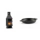 Set Kaminofen, Holzofen mit Backfach Velmora Fire FS AERO 90-50, 20.12kW + Emaillierte gusseisenpfanne mit zwei Griffen Solagio, Black Onyx, Ф19cm | Holzofen | Kaminofen |
