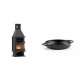 Set Kaminofen, Holzofen mit Backfach Velmora Fire FS AERO 90-50, 20.12kW + Emaillierte gusseisenpfanne mit zwei Griffen Solagio, Black Onyx, Ф16cm | Holzofen | Kaminofen |