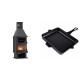 Set Kaminofen, Holzofen mit Backfach Velmora Fire FS AERO 90-50, 20.12kW + Emaillierte grillpfanne Gusseisen Solagio, Black Onyx, 26x32cm | Holzofen | Kaminofen |
