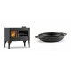 Set Küchenofen / Küchenhexe mit Backofen und Kochplatte Velmora Fire ATS ΜΑSΙΝΑ VERGINA, 10.2kW + Emaillierte gusseisenpfanne mit zwei Griffen Solagio, Black Onyx, Ф19cm | Holzofen | Kaminofen |