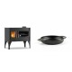 Set Küchenofen / Küchenhexe mit Backofen und Kochplatte Velmora Fire ATS ΜΑSΙΝΑ VERGINA, 10.2kW + Emaillierte gusseisenpfanne mit zwei Griffen Solagio, Black Onyx, Ф16cm | Holzofen | Kaminofen |