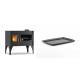 Set Küchenofen / Küchenhexe mit Backofen und Kochplatte Velmora Fire ATS ΜΑSΙΝΑ VERGINA, 10.2kW + Rechteckige Servierplatte aus Gusseisen Solagio, 21x31cm | Holzofen | Kaminofen |