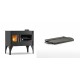 Set Küchenofen / Küchenhexe mit Backofen und Kochplatte Velmora Fire ATS ΜΑSΙΝΑ VERGINA, 10.2kW + Mini-Grillplatte aus Gusseisen Solagio, 15.5x22.5cm | Holzofen | Kaminofen |