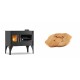 Set Küchenofen / Küchenhexe mit Backofen und Kochplatte Velmora Fire ATS ΜΑSΙΝΑ VERGINA, 10.2kW + Holz untersetzer für gusseisenplatte Solagio HSYSAK20 | Holzofen | Kaminofen |