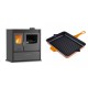 Set Küchenofen / Küchenhexe mit Backofen und Kochplatte Velmora Fire ATS ΜΑSΙΝΑ PLUS 900, 12.15kW + Emaillierte grillpfanne Gusseisen Solagio, Dijon, 26x32cm | Holzofen | Kaminofen |