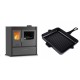 Set Küchenofen / Küchenhexe mit Backofen und Kochplatte Velmora Fire ATS ΜΑSΙΝΑ PLUS 900, 12.15kW + Emaillierte grillpfanne Gusseisen Solagio, Black Onyx, 26x32cm | Holzofen | Kaminofen |