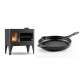 Set Küchenofen / Küchenhexe mit Backofen und Kochplatte Velmora Fire ATS ΜΑSΙΝΑ PLUS 500, 11.2kW + Emaillierte grillpfanne Gusseisen Solagio, Black Onyx, Ф28cm | Holzofen | Kaminofen |