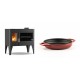 Set Küchenofen / Küchenhexe mit Backofen und Kochplatte Velmora Fire ATS ΜΑSΙΝΑ PLUS 500, 11.2kW + Emaillierte gusseisenpfanne mit zwei Griffen Solagio, Rubin, Ф19cm | Holzofen | Kaminofen |
