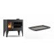 Set Küchenofen / Küchenhexe mit Backofen und Kochplatte Velmora Fire ATS ΜΑSΙΝΑ PLUS 500, 11.2kW + Rechteckige Servierplatte aus Gusseisen Solagio, 21x31cm | Holzofen | Kaminofen |