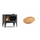 Set Küchenofen / Küchenhexe mit Backofen und Kochplatte Velmora Fire ATS ΜΑSΙΝΑ PLUS 500, 11.2kW + Holz untersetzer für ovale gusseisenpfanne Solagio HSFT1825 | Holzofen | Kaminofen |