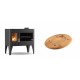 Set Küchenofen / Küchenhexe mit Backofen und Kochplatte Velmora Fire ATS ΜΑSΙΝΑ PLUS 500, 11.2kW + Holz untersetzer für ovale platte Solagio HSOISK1728, 17x28cm | Holzofen | Kaminofen |