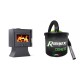 Set Kaminofen, Holzofen Velmora Fire ATS 100, 12.19kW + Elektrischer Aschesauger Ribimex, Modell Cenetì, Fassungsvermögen 15 L | Holzofen | Kaminofen |