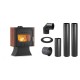 Set Kaminofen, Holzofen Velmora Fire ATS 100 AERO, 15.39kW + Schornstein Bausatz PARKANEX, Stahl Ø150, Dicke 2mm | Holzofen | Kaminofen |