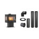 Set Kaminofen, Holzofen Velmora Fire ATS 100 3SIDE, 12.19kW + Schornstein Bausatz PARKANEX, Stahl Ø150, Dicke 2mm | Holzofen | Kaminofen |