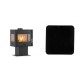 Set Kaminofen, Holzofen Velmora Fire ATS 100 3SIDE, 12.19kW + Funkenschutzplatte Stahl 2mm, Größe 98x98cm | Holzofen | Kaminofen |