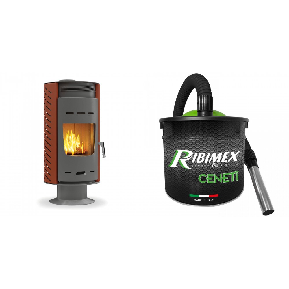 Set Kaminofen, Holzofen Velmora Fire ATS ZERO AERO, 16.92kW + Elektrischer Aschesauger Ribimex, Modell Cenetì, Fassungsvermögen 15 L | Holzofen | Kaminofen |