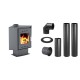 Set Kaminofen, Holzofen Velmora Fire ATS 100 CORNER, 14.11kW + Schornstein Bausatz PARKANEX, Stahl Ø150, Dicke 2mm | Holzofen | Kaminofen |