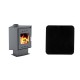 Set Kaminofen, Holzofen Velmora Fire ATS 100 CORNER, 14.11kW + Funkenschutzplatte Stahl 2mm, Größe 98x98cm | Holzofen | Kaminofen |