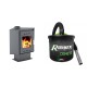 Set Kaminofen, Holzofen Velmora Fire ATS 100 CORNER, 14.11kW + Elektrischer Aschesauger Ribimex, Modell Cenetì, Fassungsvermögen 15 L | Holzofen | Kaminofen |