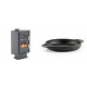 Set Kaminofen, Holzofen mit Backfach Velmora Fire ATS 90-30 CORNER, 18.25kW + Emaillierte gusseisenpfanne mit zwei Griffen Solagio, Black Onyx, Ф22cm | Holzofen | Kaminofen |