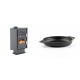 Set Kaminofen, Holzofen mit Backfach Velmora Fire ATS 90-30 CORNER, 18.25kW + Emaillierte gusseisenpfanne mit zwei Griffen Solagio, Black Onyx, Ф19cm | Holzofen | Kaminofen |