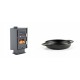 Set Kaminofen, Holzofen mit Backfach Velmora Fire ATS 90-30 CORNER, 18.25kW + Emaillierte gusseisenpfanne mit zwei Griffen Solagio, Black Onyx, Ф16cm | Holzofen | Kaminofen |