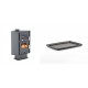 Set Kaminofen, Holzofen mit Backfach Velmora Fire ATS 90-30 CORNER, 18.25kW + Rechteckige Servierplatte aus Gusseisen Solagio, 21x31cm | Holzofen | Kaminofen |