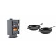 Set Kaminofen, Holzofen mit Backfach Velmora Fire ATS 90-30 CORNER, 18.25kW + Gusseisen Topf Set aus 2 teilen Solagio, Black Onyx | Holzofen | Kaminofen |