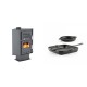 Set Kaminofen, Holzofen mit Backfach Velmora Fire ATS 90-30 CORNER, 18.25kW + Gusseisen Topf Set aus 2 teilen Solagio, Black Onyx | Holzofen | Kaminofen |