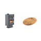 Set Kaminofen, Holzofen mit Backfach Velmora Fire ATS 90-30 CORNER, 18.25kW + Holz untersetzer für ovale platte Solagio HSOISK1728, 17x28cm | Holzofen | Kaminofen |