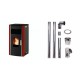 Set Pellets Kaminofen Alfa Plam Luca Rot, 8kW + Schornstein bausatz für Pelletofen, Edelstahl AISI 304, 80-150mm | Pellets Kaminofen | Pelletofen |